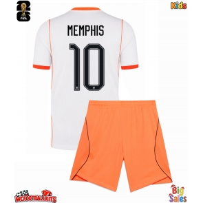 Netherlands Memphis Depay #10 Replica Away Stadium Kit for Kids World Cup 2026 Short Sleeve (+ pants)